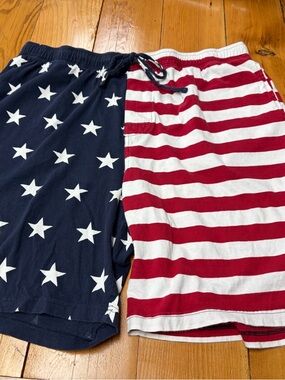 croft & barrow Men's Navy, Red & White Stars & Stripes Athletic Shorts